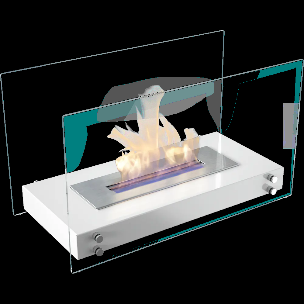 Bio-cheminée sur pied Tabletop blanc (certifiée TÜV)
