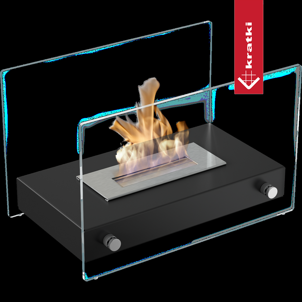 Bio-cheminée sur pied Tabletop noir (certifiée TÜV)