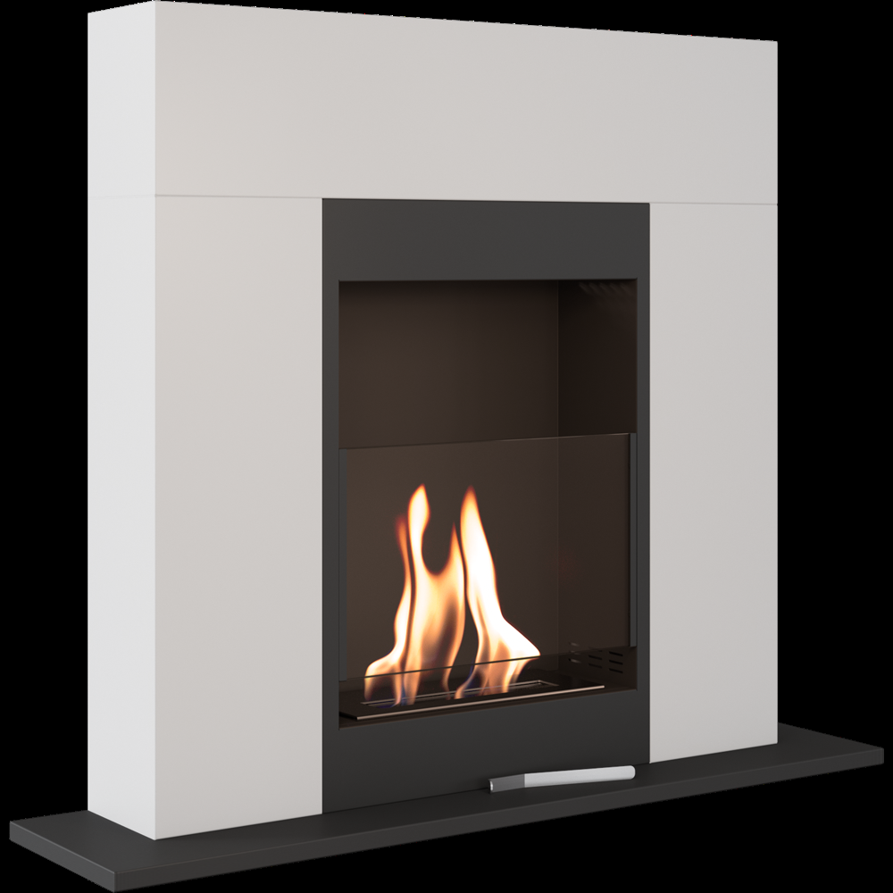 Bio-cheminée sur pied Freestanding blanc (certifiée TÜV)