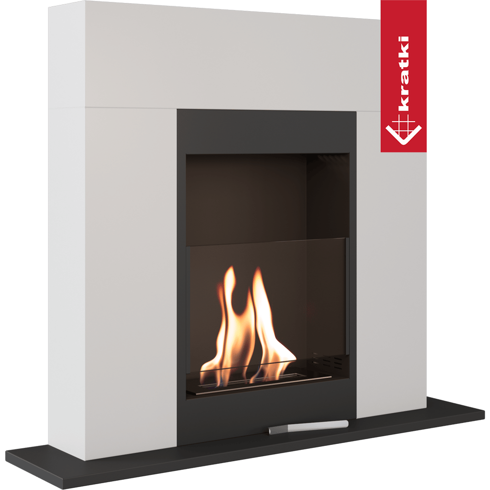 Bio-cheminée à encastrer Freestanding blanc (certifiée TÜV)
