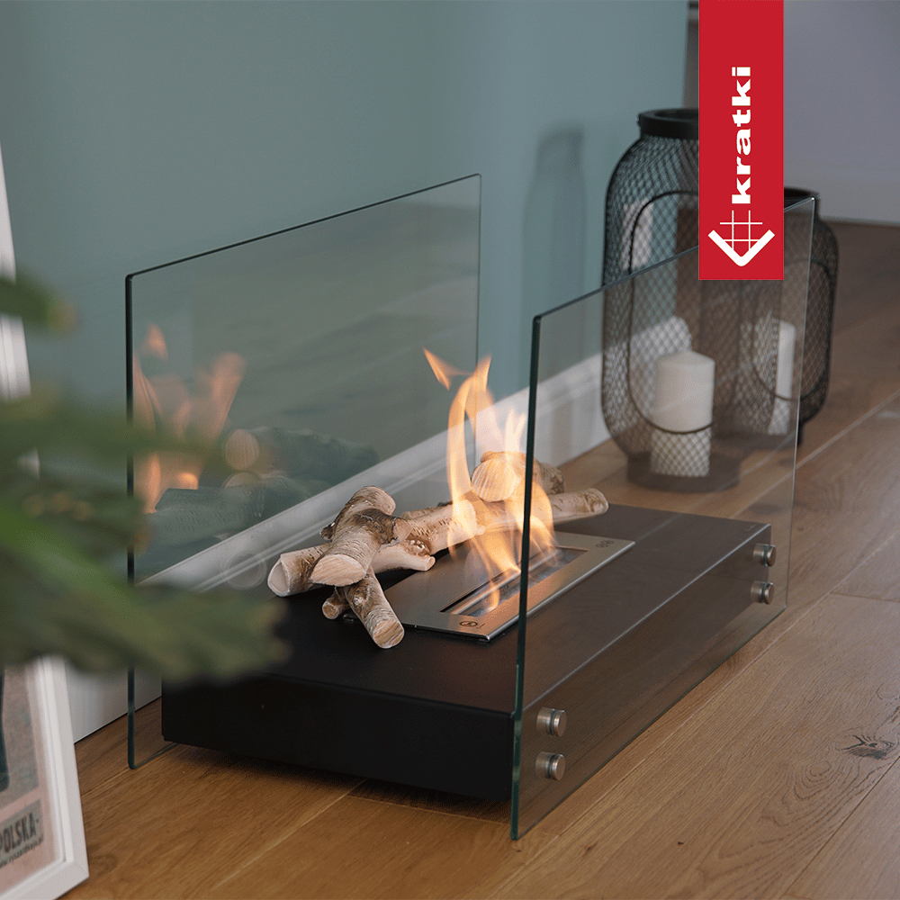 Bio-cheminée sur pied Tabletop noir (certifiée TÜV)