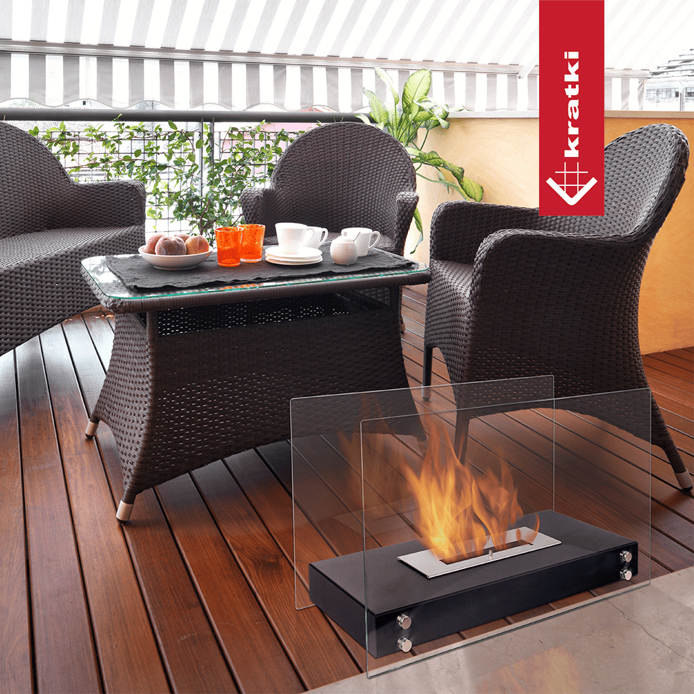 Bio-cheminée sur pied Tabletop noir (certifiée TÜV) — photo 2