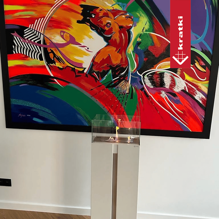 Bio-cheminée sur pied Freestanding blanc (certifiée TÜV)