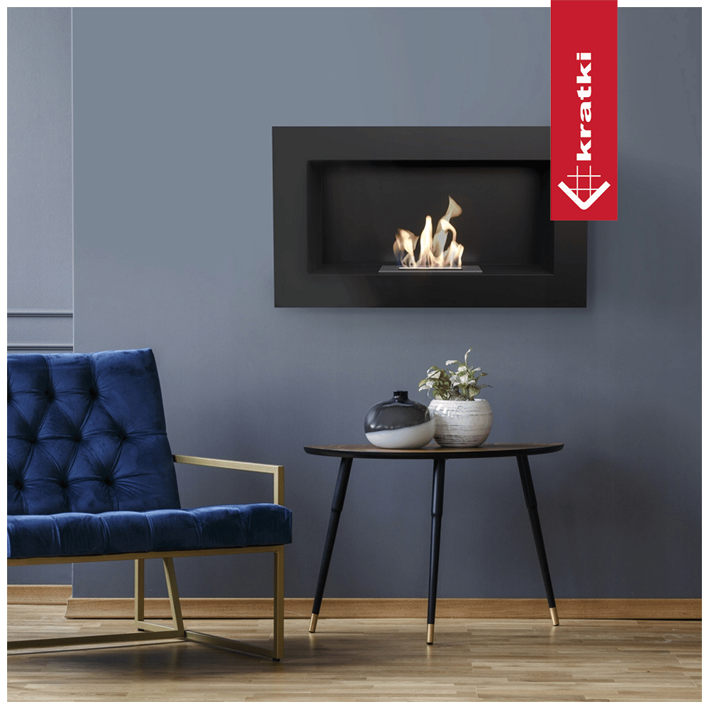 Bio-cheminée suspendue Wall noir (certifiée TÜV)