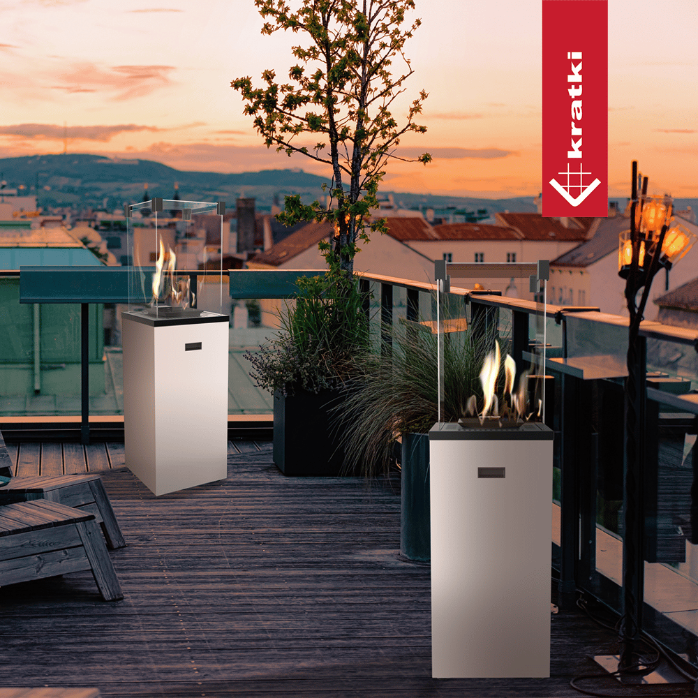 Chauffage de terrasse au gaz Slim blanc — photo 2