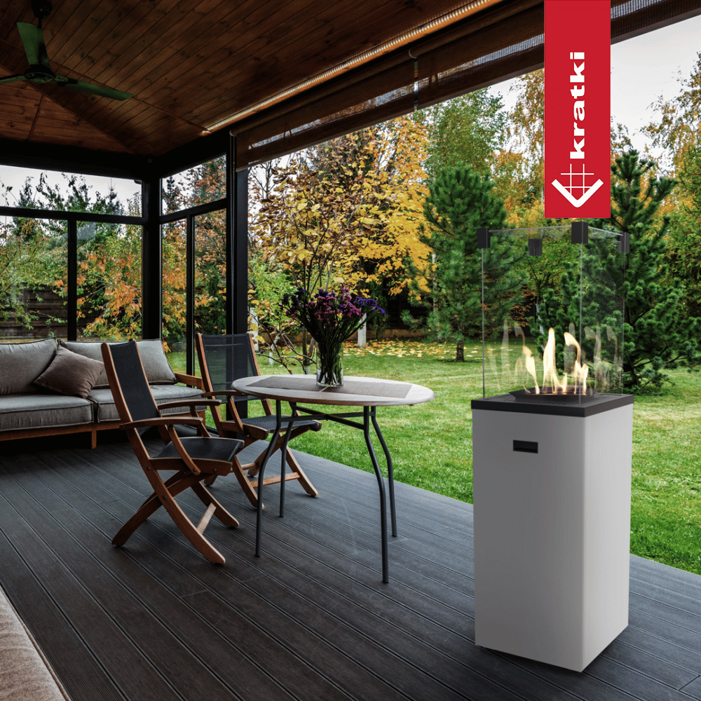 Chauffage de terrasse au gaz Slim noir