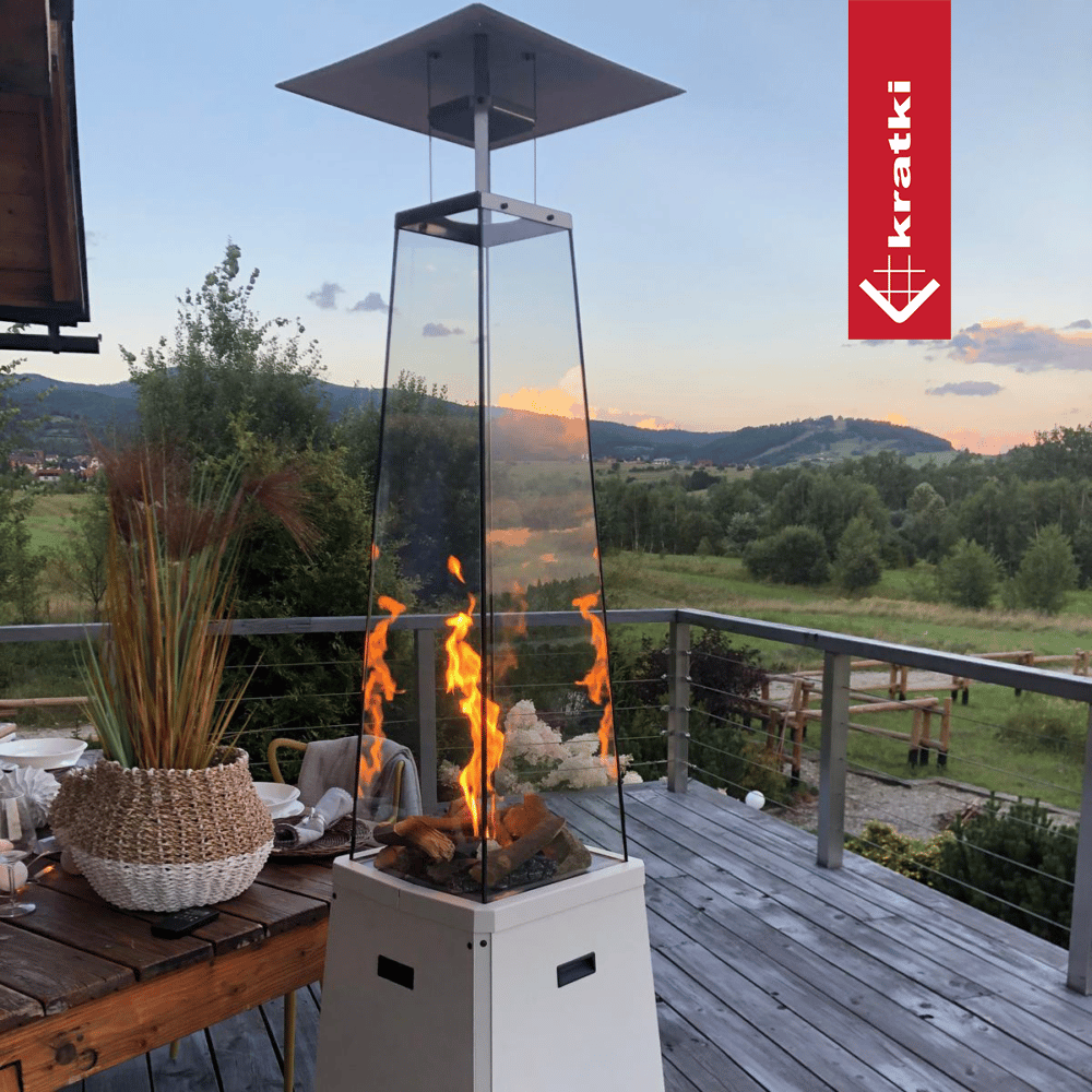 Parasol chauffant au gaz Outdoor noir (kit complet)