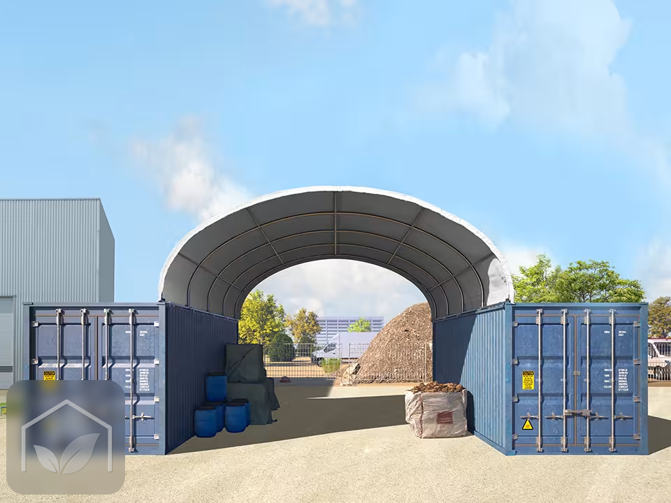 6x6 m Abri monté sur containers, PE 1400 — photo 2