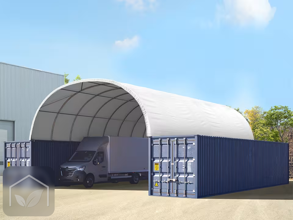8x12 m Abri monté sur containers, PRIMEtex 2300