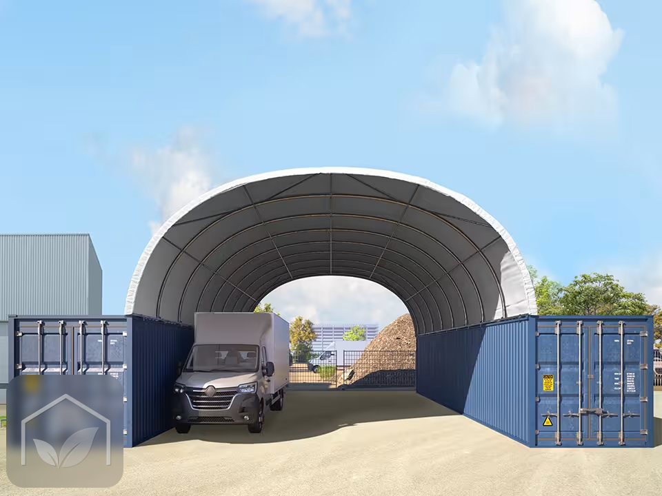 8x12 m Abri monté sur containers, PRIMEtex 2300 — photo 2