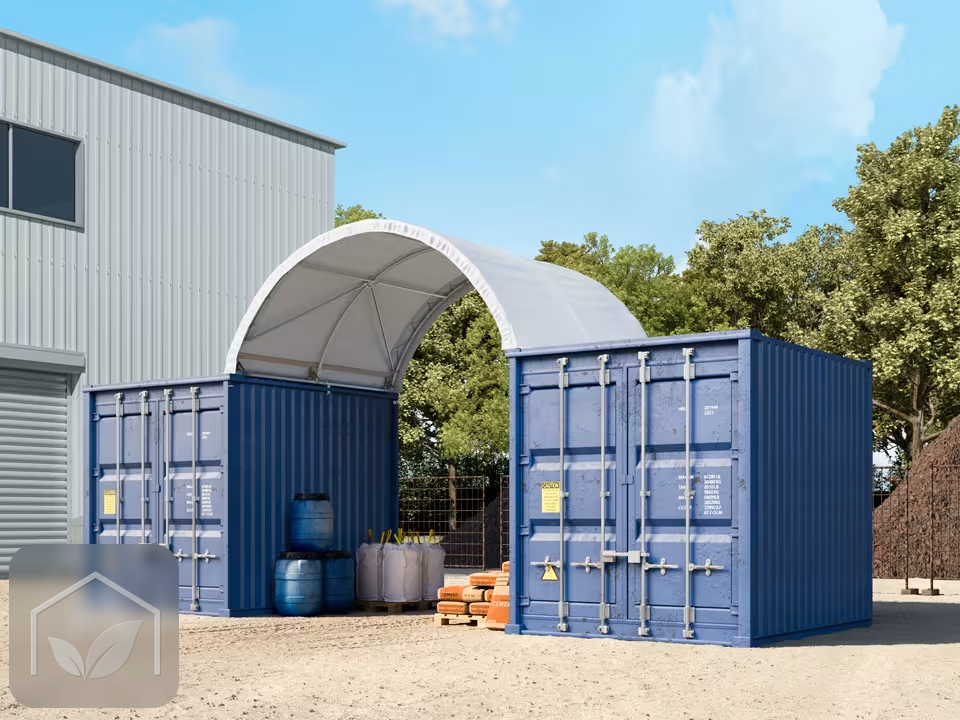 4x3 m Abri sur container, Bâche PRIMEtex, avec statique