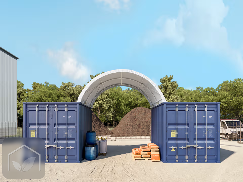 4x3 m Abri sur container, Bâche PRIMEtex, avec statique — photo 2