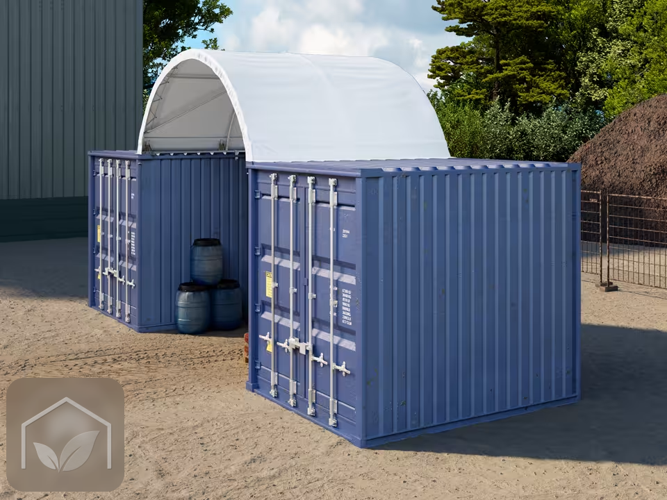 4x3 m Abri sur container, Bâche PRIMEtex, avec statique — photo 3