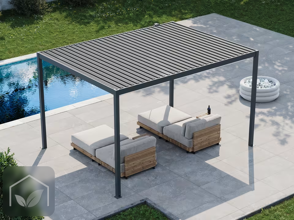 Pergola Bioclimatique 3x4 m Classic Plus en Acier (Anthracite RAL 7016) — photo 3