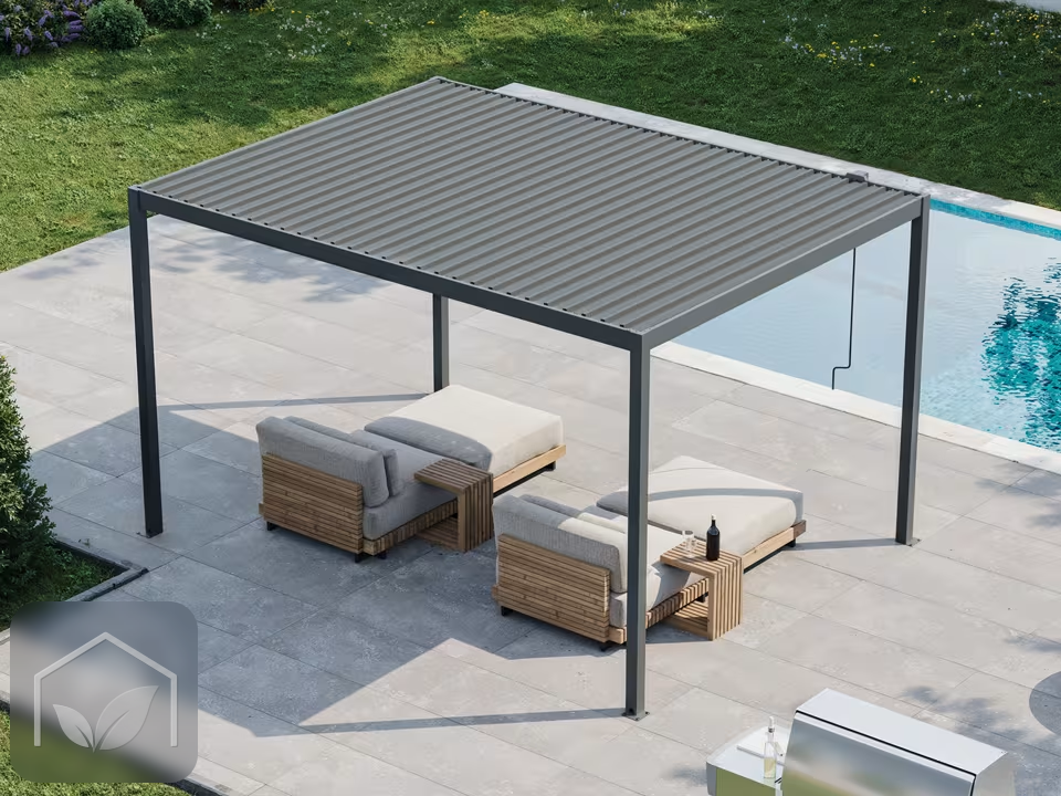 Pergola Bioclimatique 3x4 m Classic Plus en Acier (Anthracite RAL 7016) — photo 4
