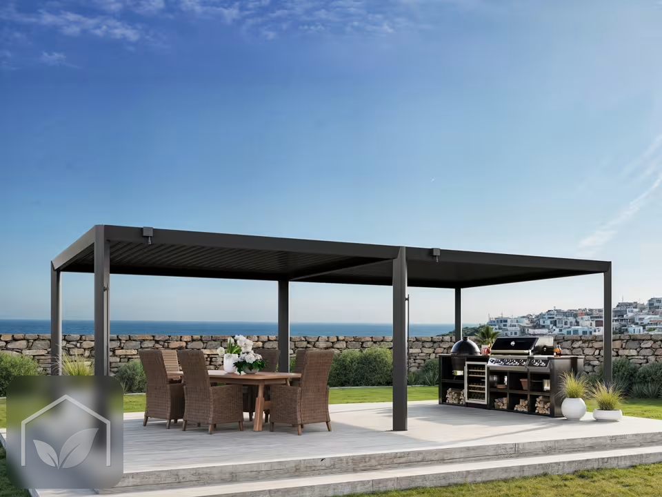 Pergola Bioclimatique 4x8 m Luma Deluxe Tout Aluminium (Anthracite RAL 7016)