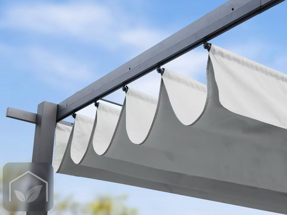 Pergola autoportée 3x4 m Classic avec toile rétractable (Gris-Perle) — photo 8