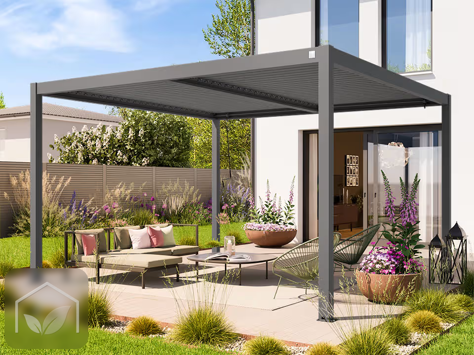 Pergola Bioclimatique 4x4 m Premium (Gris-Perle)