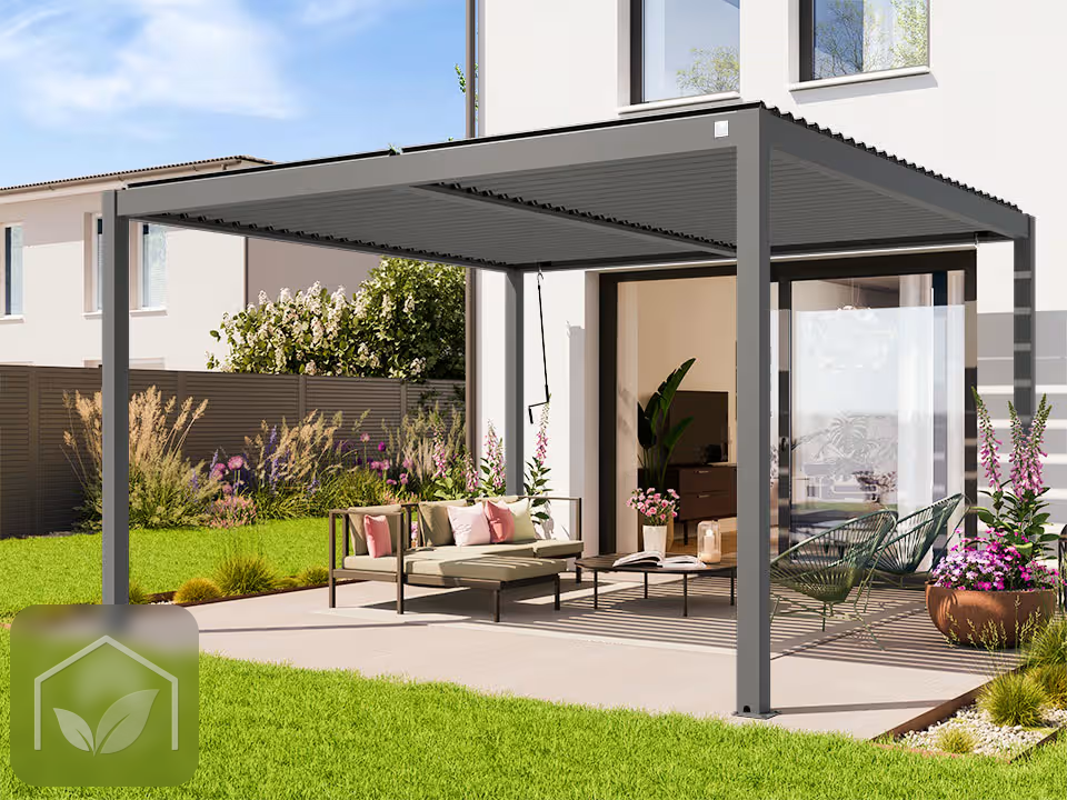 Pergola Bioclimatique 4x4 m Premium (Gris-Perle) — photo 2