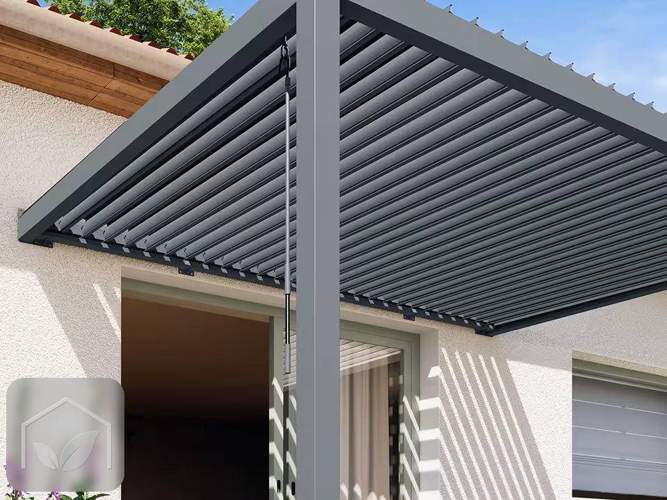 Pergola Bioclimatique Adossée 3x4 m Premium (Anthracite RAL 7016) — photo 4