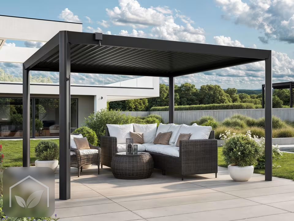 Pergola Bioclimatique 4x4 m Luma Deluxe Tout Aluminium (Anthracite RAL 7016)