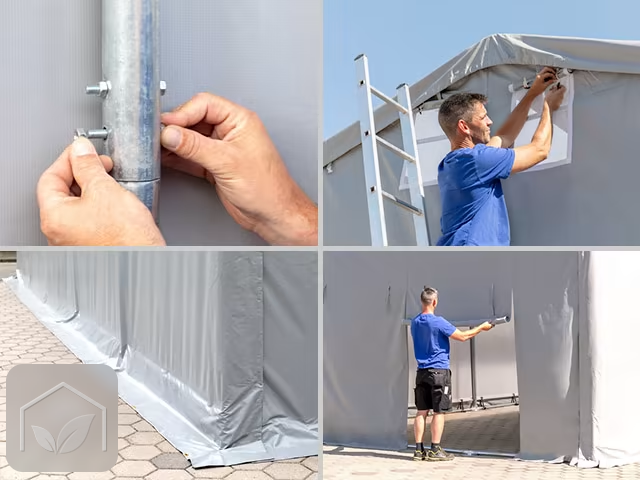 3x6 m hangar, PVC 850, H. 3 m avec portes à fermeture éclair — photo 9