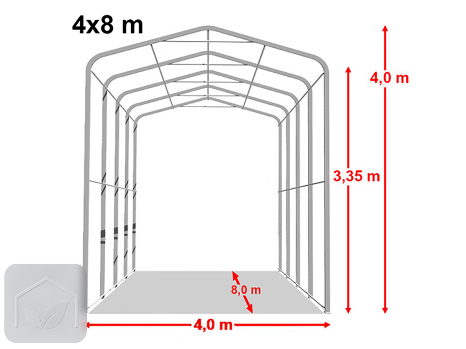 4x8 m hangar, porte 3,5x3,5 m, toile PVC de 850 — photo 9