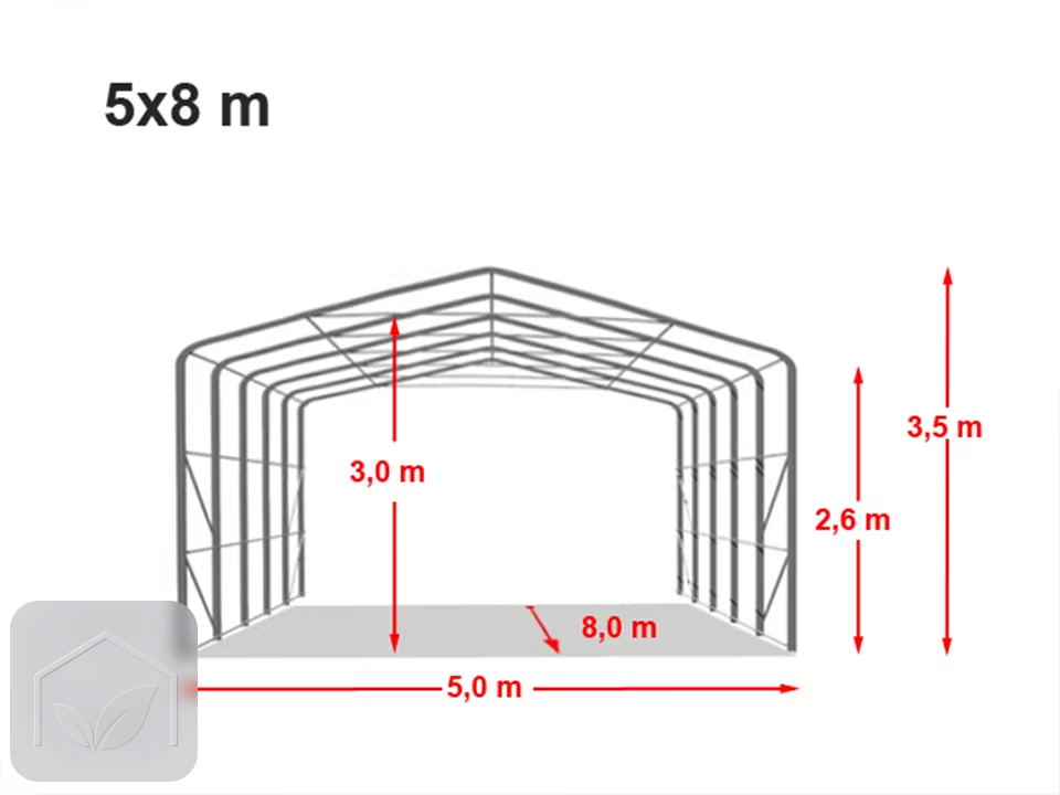 5x8 m hangar, porte 4,1x2,5 m, toile PVC de 850 — photo 10