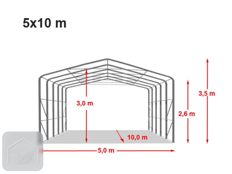 5x10 m hangar, porte 4,1x2,5 m, toile PVC de 850 — photo 10