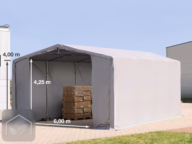 8x8 m hangar, PRIMEtex 2300, H. 4 m avec portes à fermeture éclair