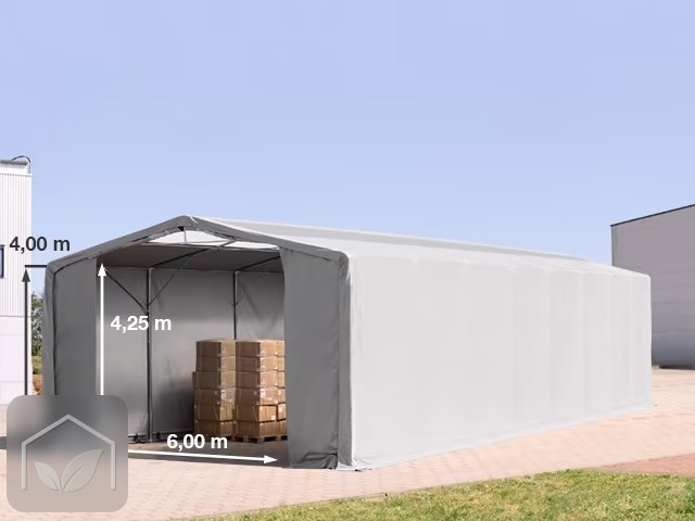 8x16 m hangar, PRIMEtex 2300, H. 4 m avec portes à fermeture éclair et fenêtres dans le toit
