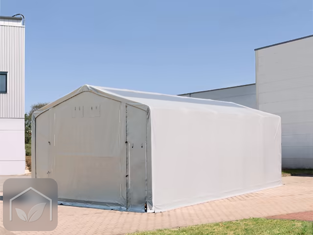 8x16 m hangar, PRIMEtex 2300, H. 4m avec porte actionnée par traction et fenêtres dans le toit — photo 2