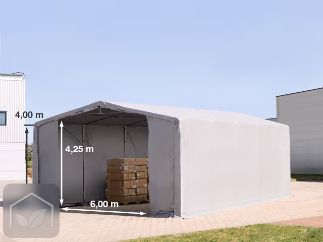8x10 m hangar, PVC 850, H. 4 m avec portes à fermeture éclair