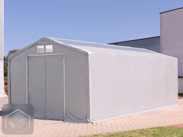6x12 m hangar, PVC 850, H. 3 m avec porte coulissante et fenêtres dans le toit — photo 2