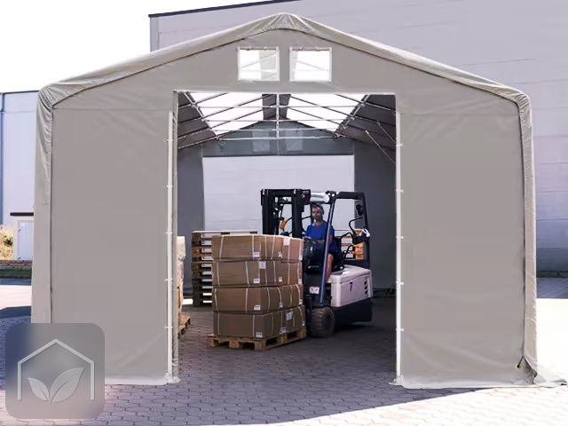 6x12 m hangar, PVC 850, H. 3 m avec porte coulissante et fenêtres dans le toit — photo 3