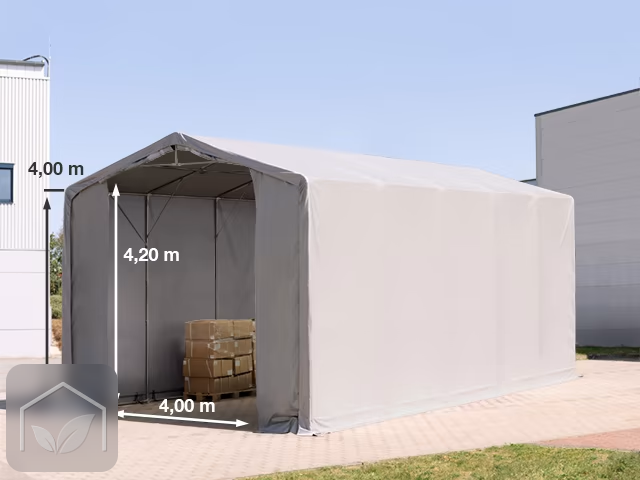5x10 m hangar, PRIMEtex 2300, H. 4 m avec portes à fermeture éclair