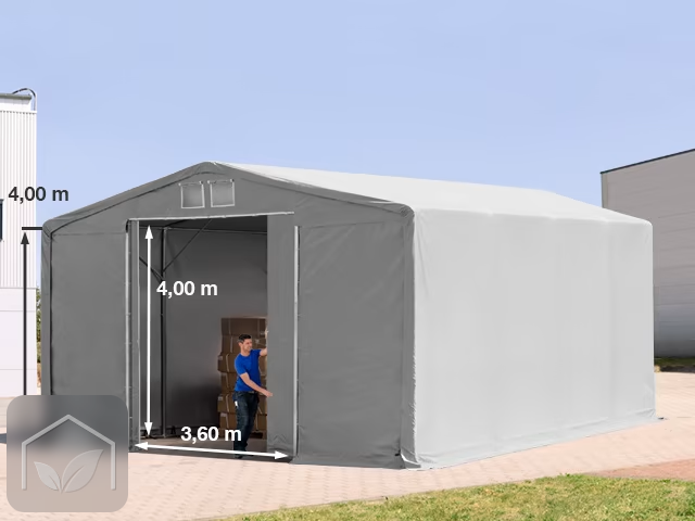 8x8 m hangar, PRIMEtex 2300, H. 4 m avec porte coulissante