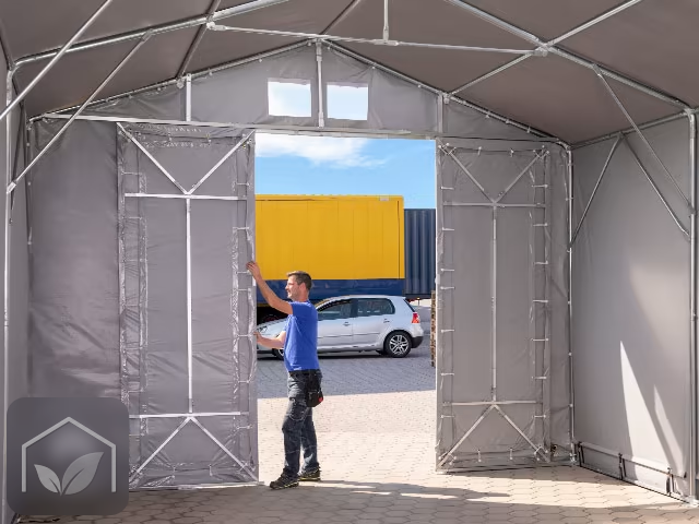 8x8 m hangar, PRIMEtex 2300, H. 4 m avec porte coulissante — photo 4