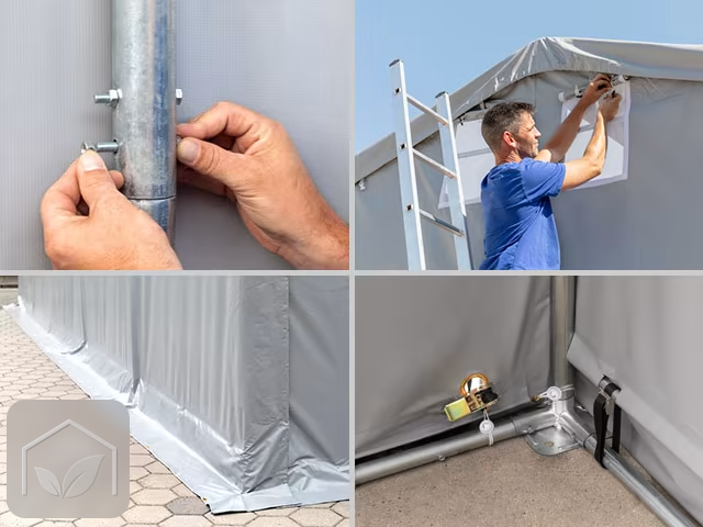 8x12 m hangar, PRIMEtex 2300, H. 4 m avec porte coulissante et fenêtres dans le toit — photo 9