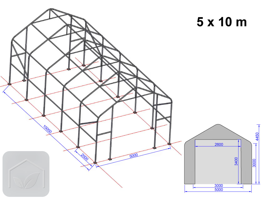 5x10 m hangar, porte 3x3,4 m, PRIMEtex 2300 — photo 10