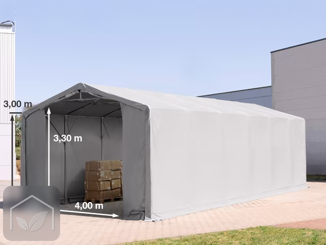 6x16 m hangar, PVC 850, H. 3 m avec portes à fermeture éclair