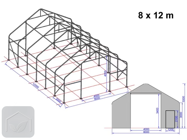 8x12 m hangar, porte 4x3,4 m, PRIMEtex 2300 — photo 10