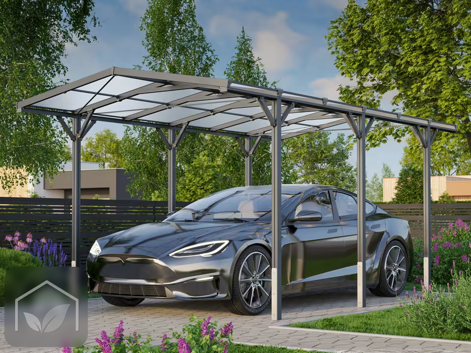 2,85x5,05 m Carport Nico en aluminium, toit double pente