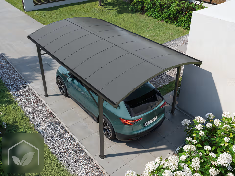 3x4,7 m Carport Claudio en acier, toit bombé en panneaux ACP — photo 3