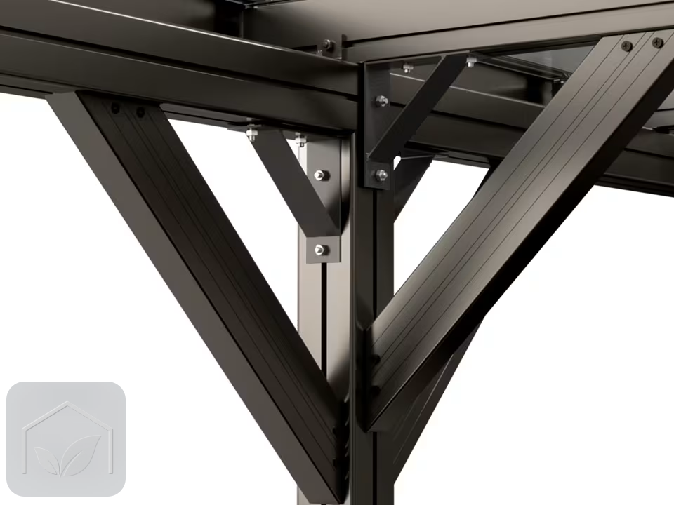 3,05x5,04 m Carport Julia en aluminium, toit double pente renforcé — photo 2