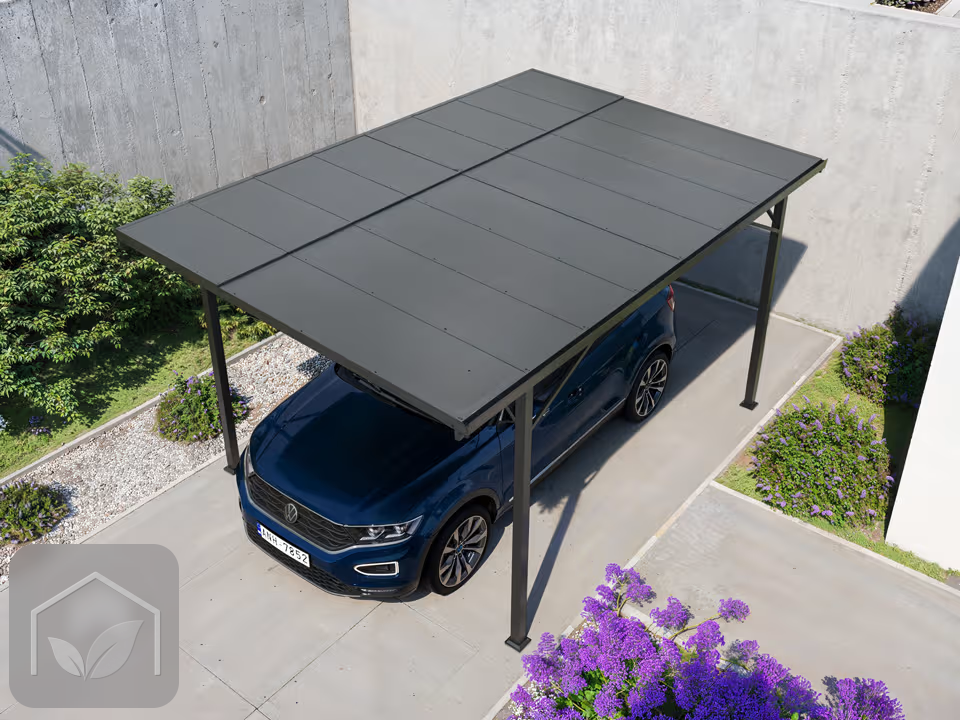 3,02x4,69 m Carport Max en acier, toit plat avec gouttière — photo 2