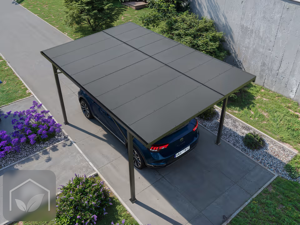 3,02x4,69 m Carport Max en acier, toit plat avec gouttière — photo 3