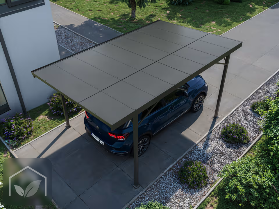 3,02x4,69 m Carport Max en acier, toit plat avec gouttière — photo 4