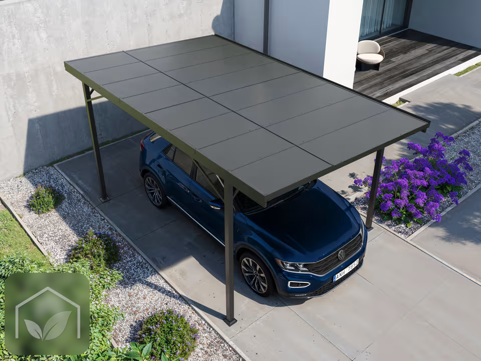 3,02x4,69 m Carport Max en acier, toit plat avec gouttière — photo 5